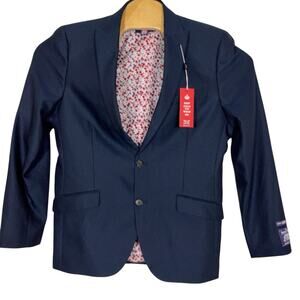 NEW Savile Row Blazer Men 40R Navy Blue Lancaster Sport Jacket Coat Brit Skinny